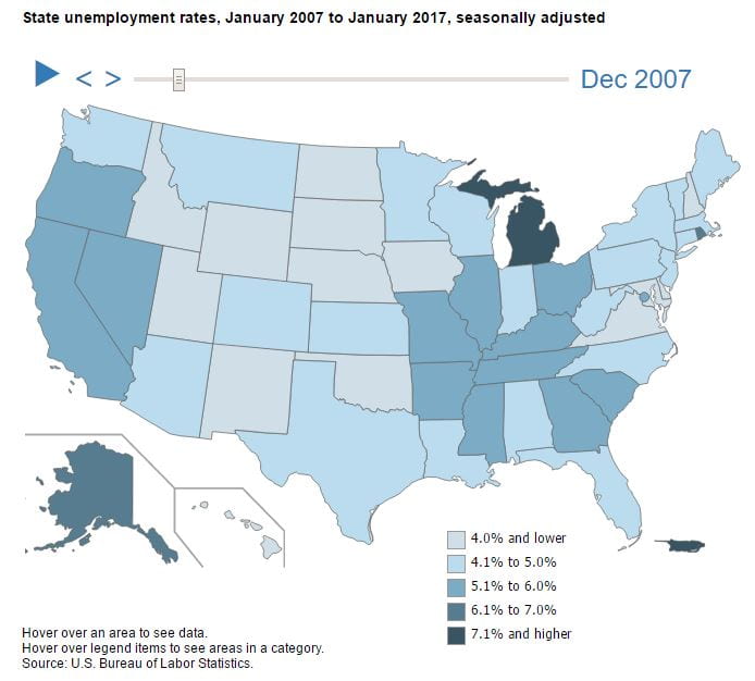 State Unemployment - Dec 2007
