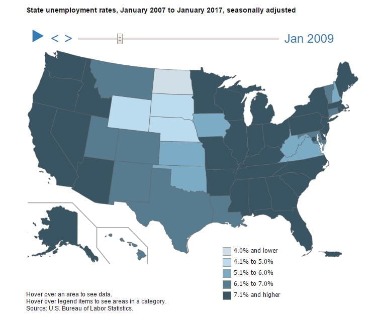 State Unemployment - Jan 2009