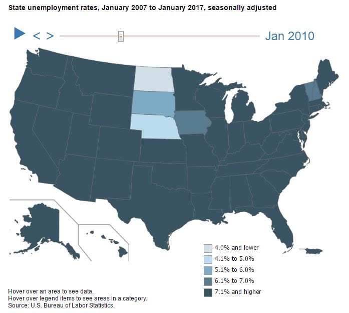 State Unemployment - Jan 2010